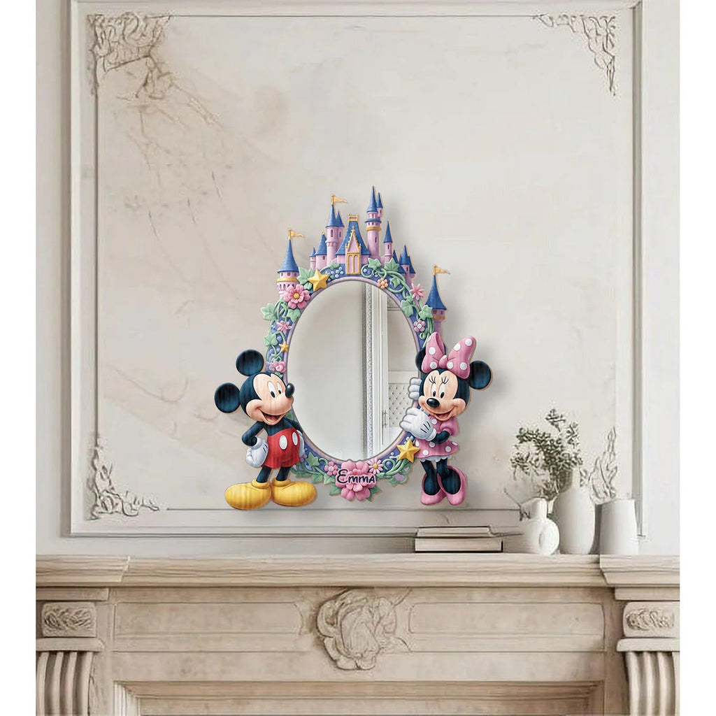 Cute Cartoon Duo - Personalized Mouse Wall Hanging Mirror