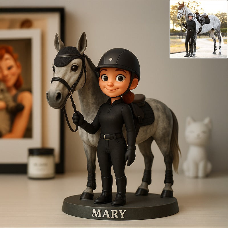 Custom Horse Photo Pixar Cartoon Style Acrylic Plaque