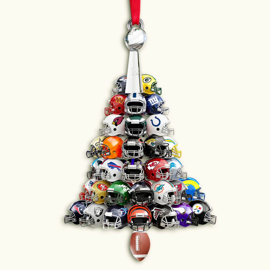 Football Helmet Christmas Tree Ornament - Personalized Gifts For American Football Lovers