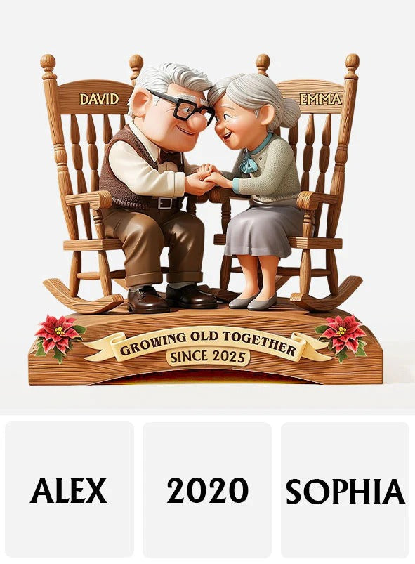 Growing Old Together - Personalized Couple Custom Shaped Acrylic Plaque