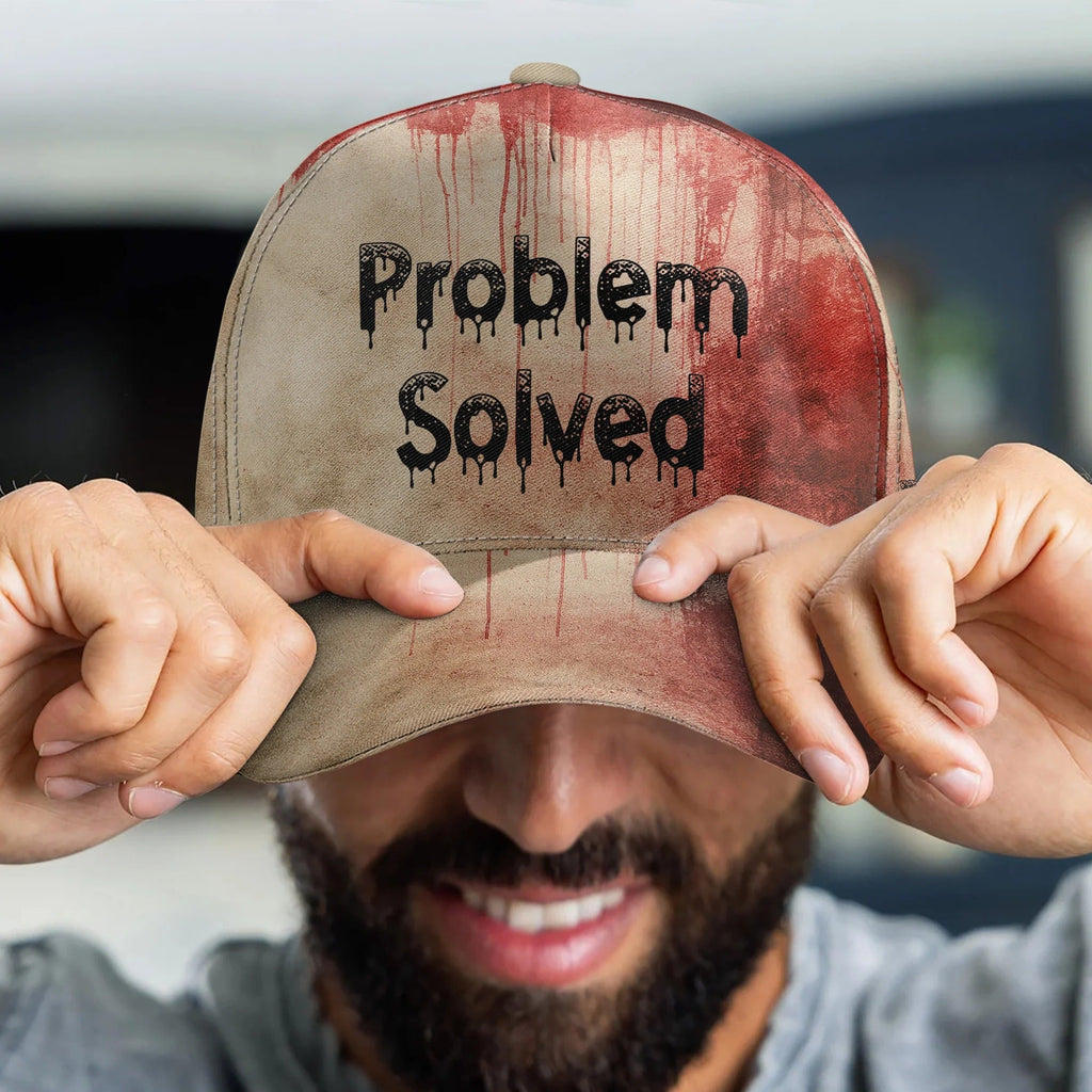 Problem Solved Halloween Hat Horror Funny - Personalized Classic Cap