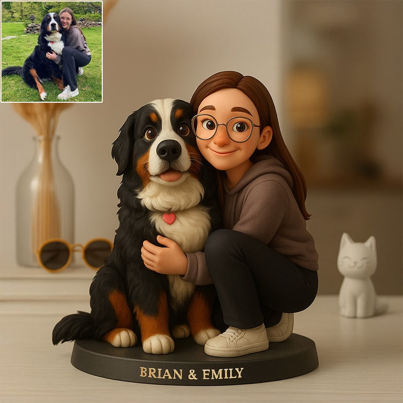 Custom Pet Photo Pixar Cartoon Style Acrylic Plaque