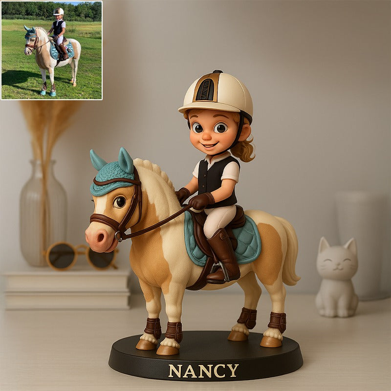 Custom Horse Photo Pixar Cartoon Style Acrylic Plaque