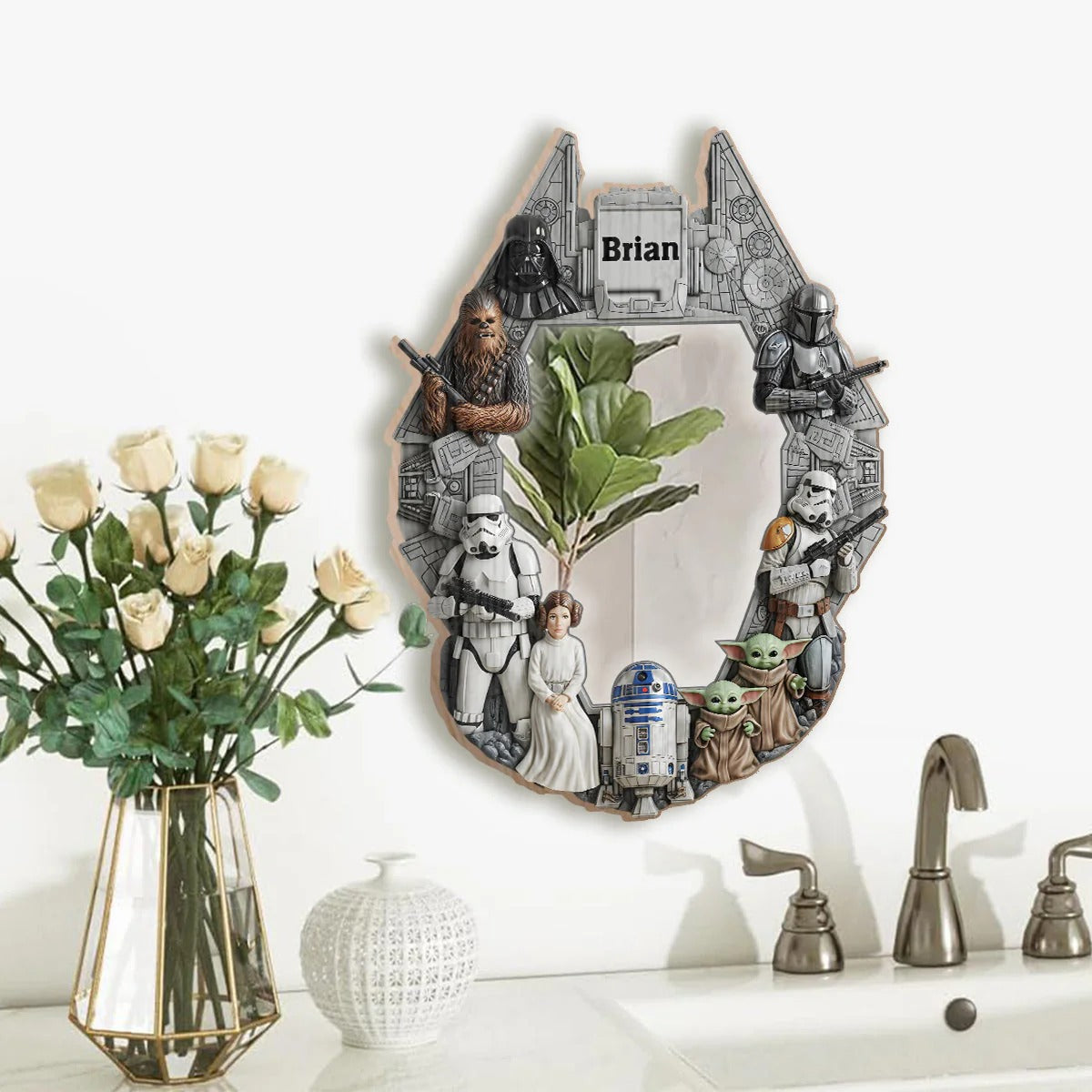The Strong Force - Personalized The Force Wall Hanging Mirror