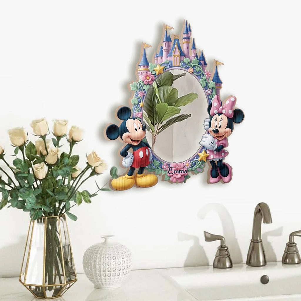 Cute Cartoon Duo - Personalized Mouse Wall Hanging Mirror