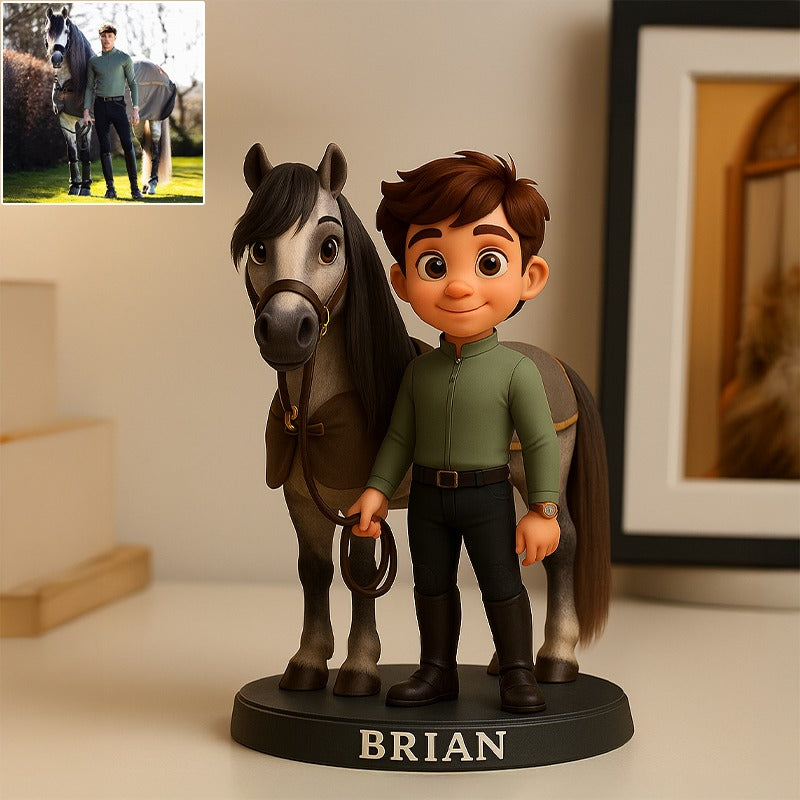 Custom Horse Photo Pixar Cartoon Style Acrylic Plaque