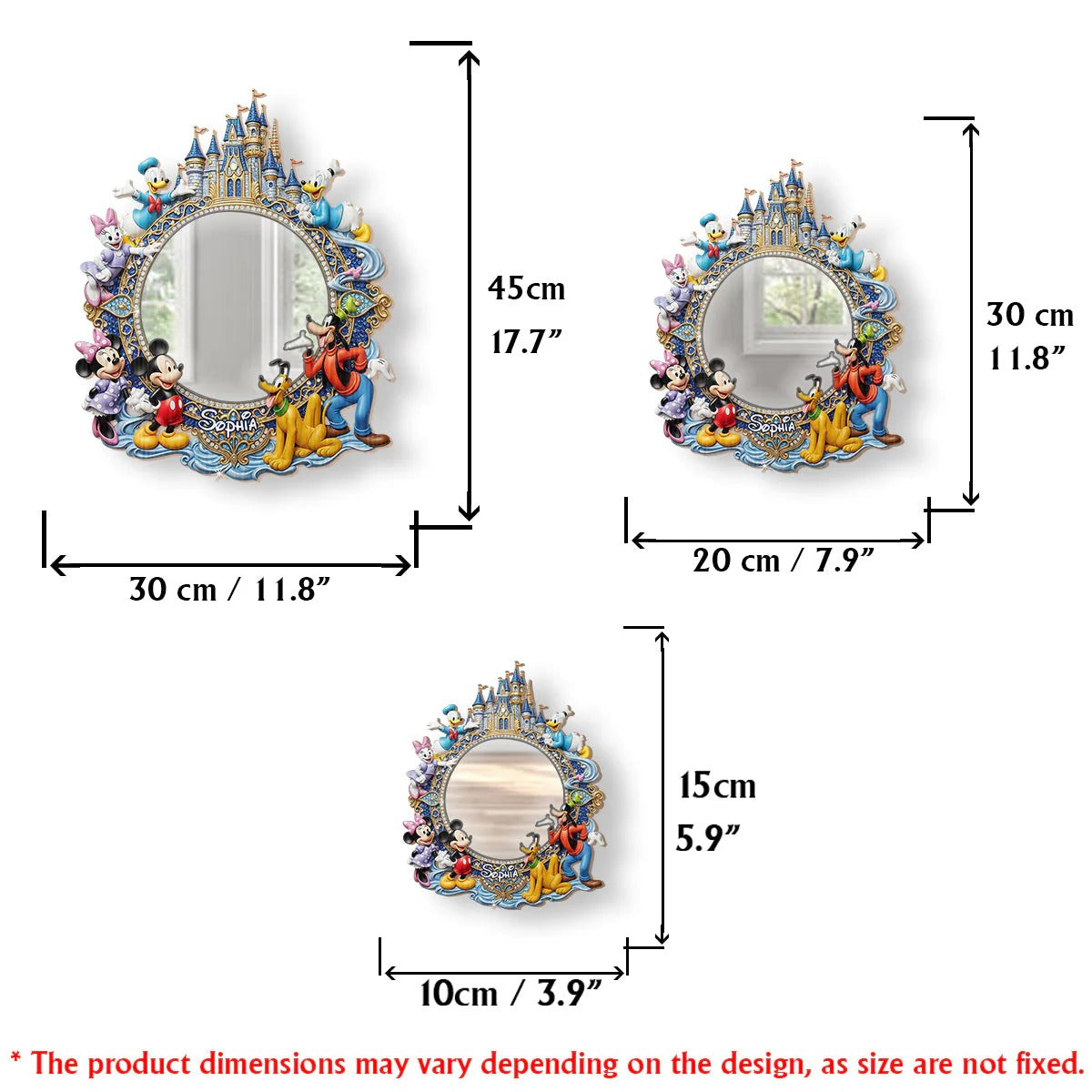 Magical Castle with Friends - Personalized Mouse Wall Hanging Mirror