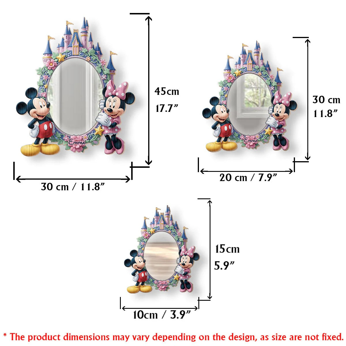 Cute Cartoon Duo - Personalized Mouse Wall Hanging Mirror