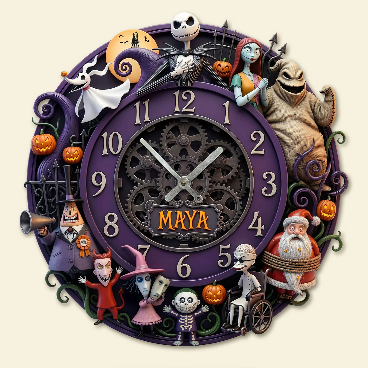Gothic Fantasy Family Wall Clock Personalized Gifts For Family
