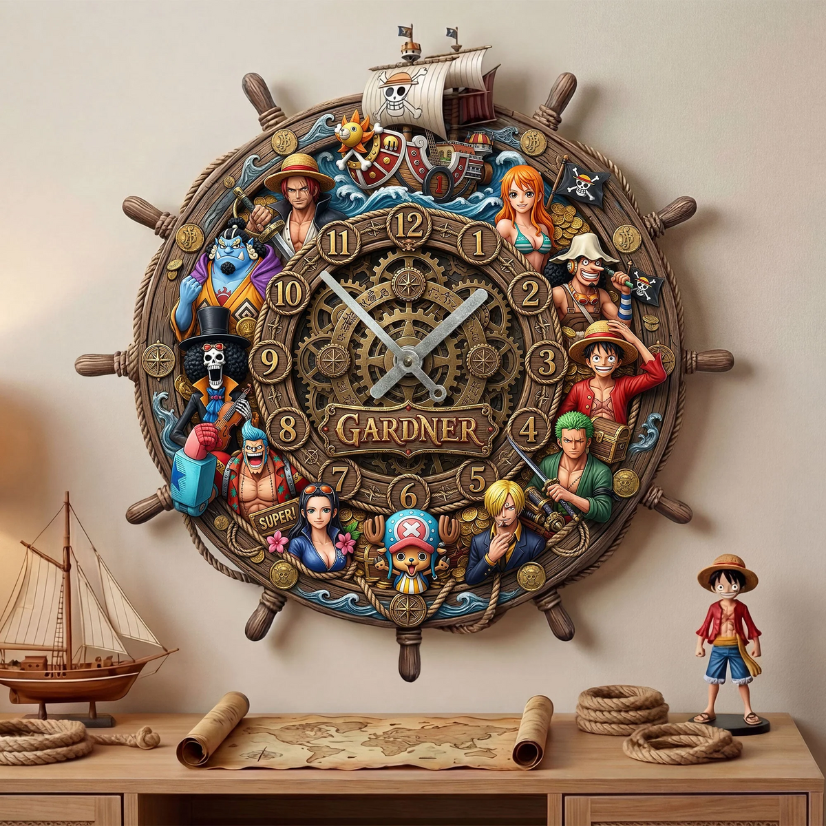 Anime Acrylic Hanging Wall Clock - Personalized Gifts For Anime Lovers