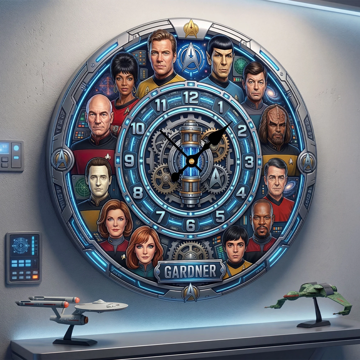 Space Adventure Acrylic Wall Clock Personalized Unique Gifts