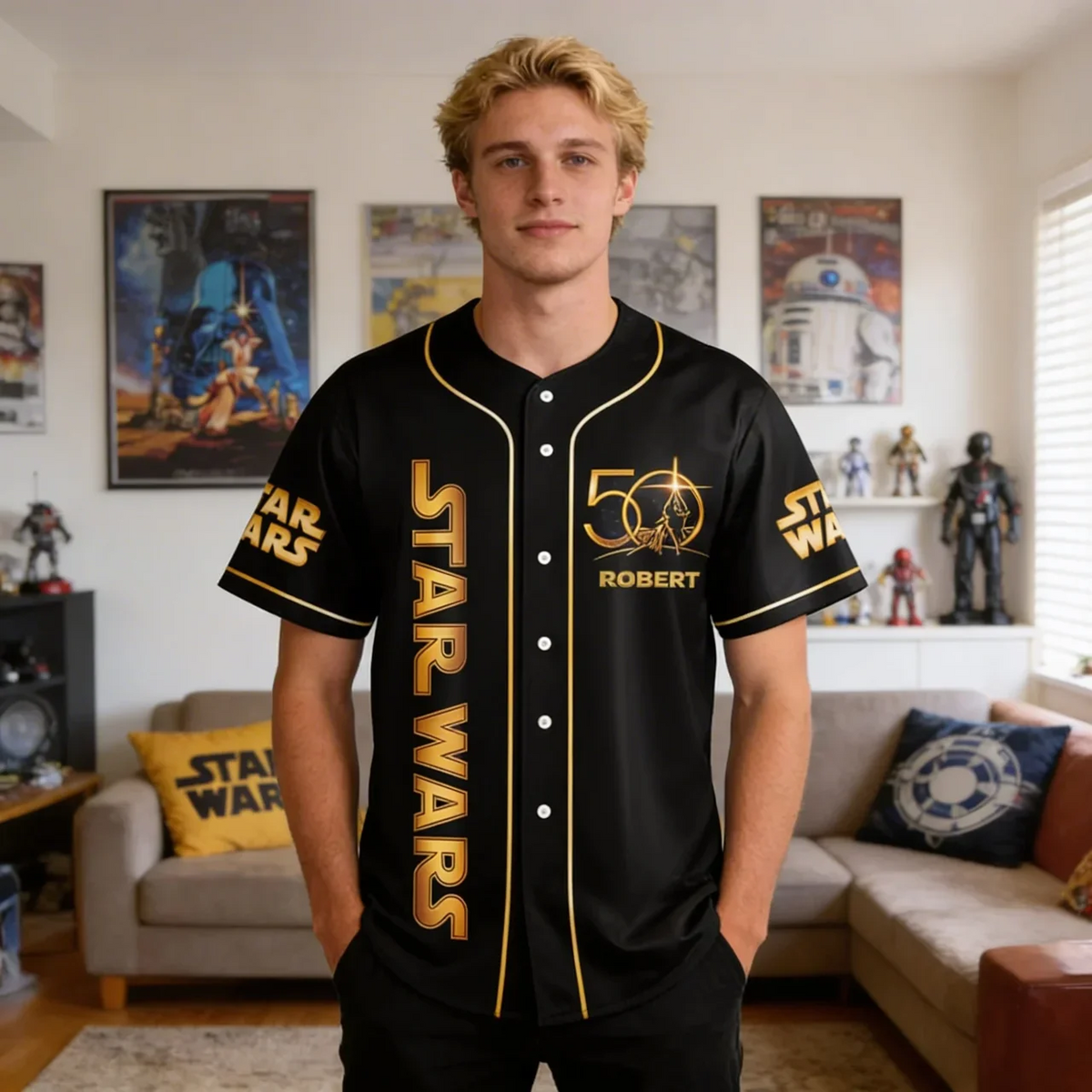 50th Anniversary - Personalized The Force Baseball Jersey