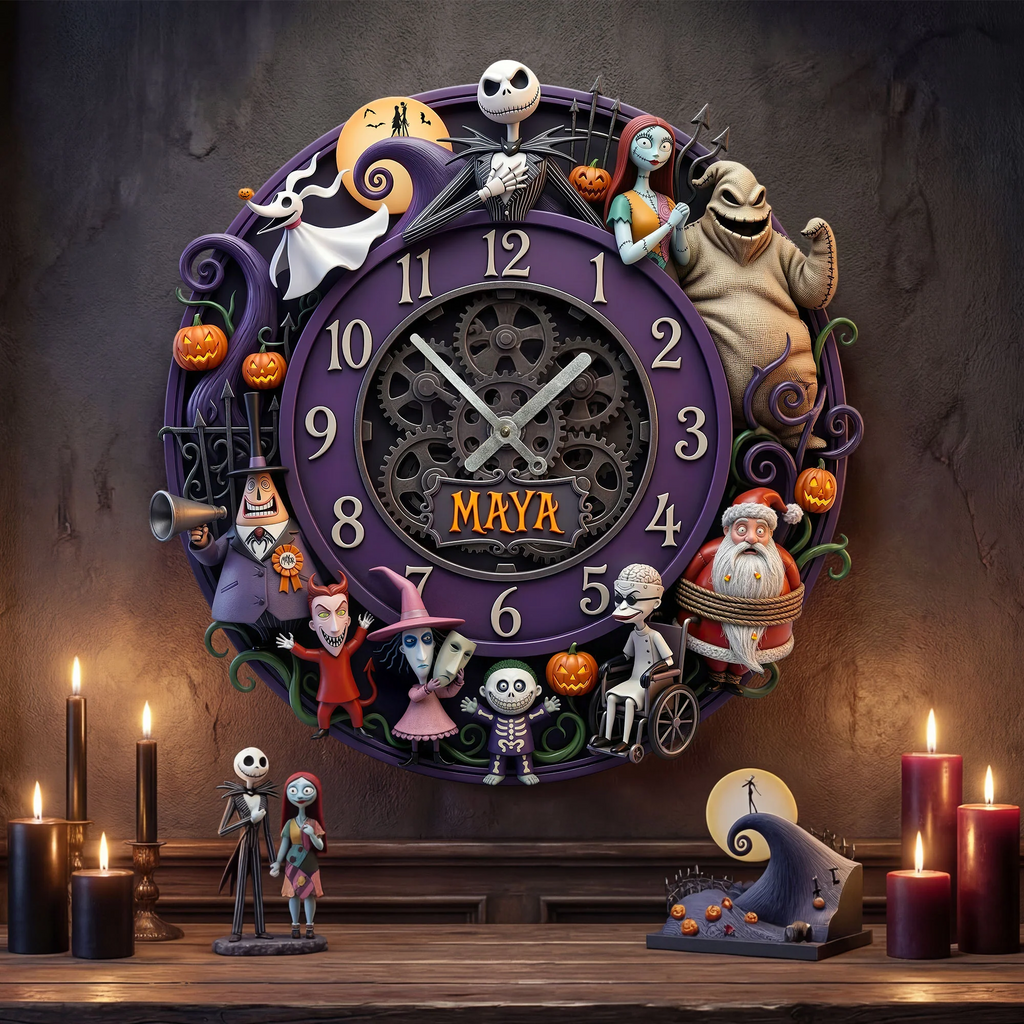 Gothic Fantasy Family Wall Clock Personalized Gifts For Family