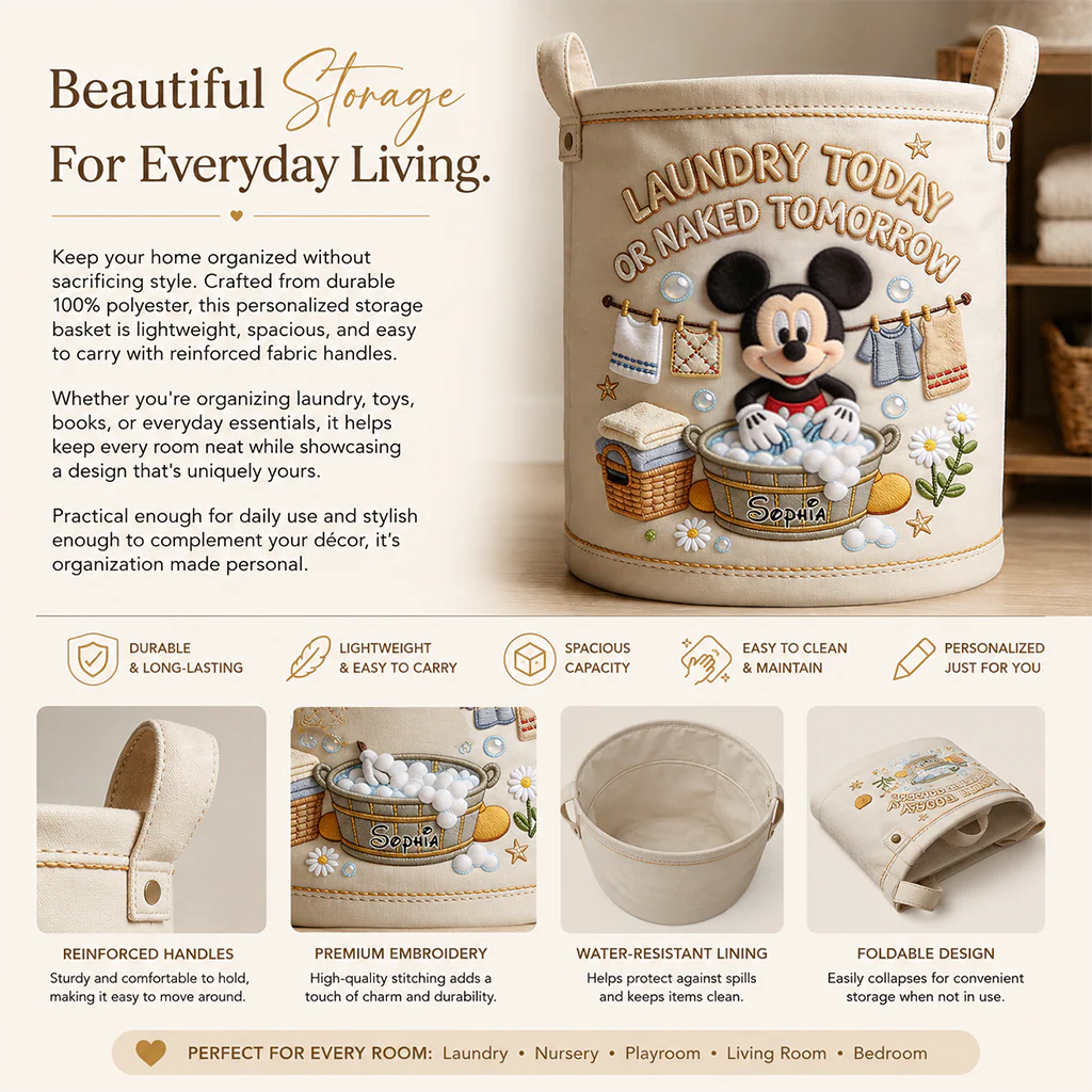 Laundry Today - Personalized Mouse Storage Basket