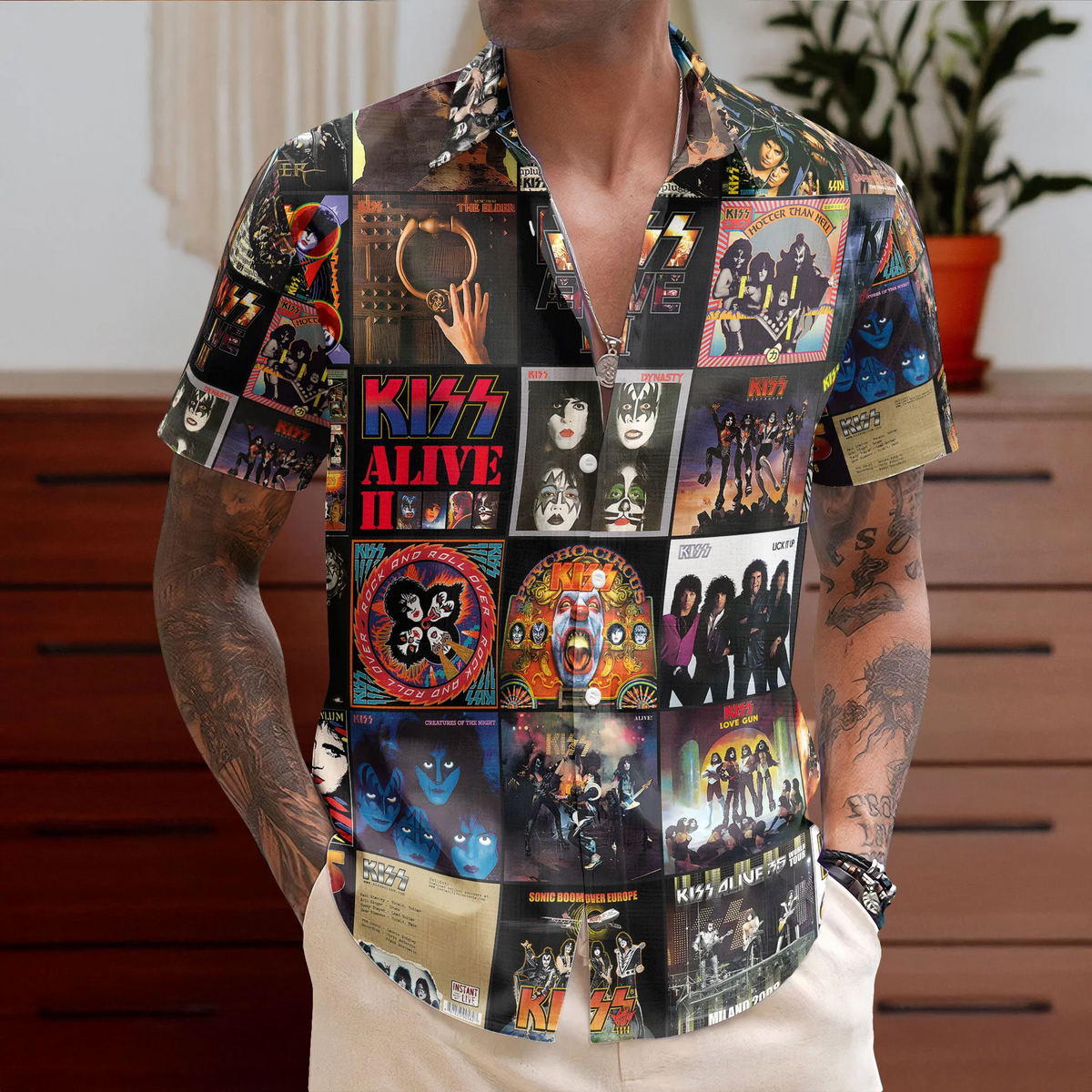 Rock Band V1 Album Cover Hawaii Shirt Beach Short