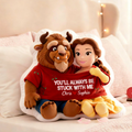 Fairy Tale Couple In Cute Shirt Shaped Pillow, Personalized Gifts For Couple