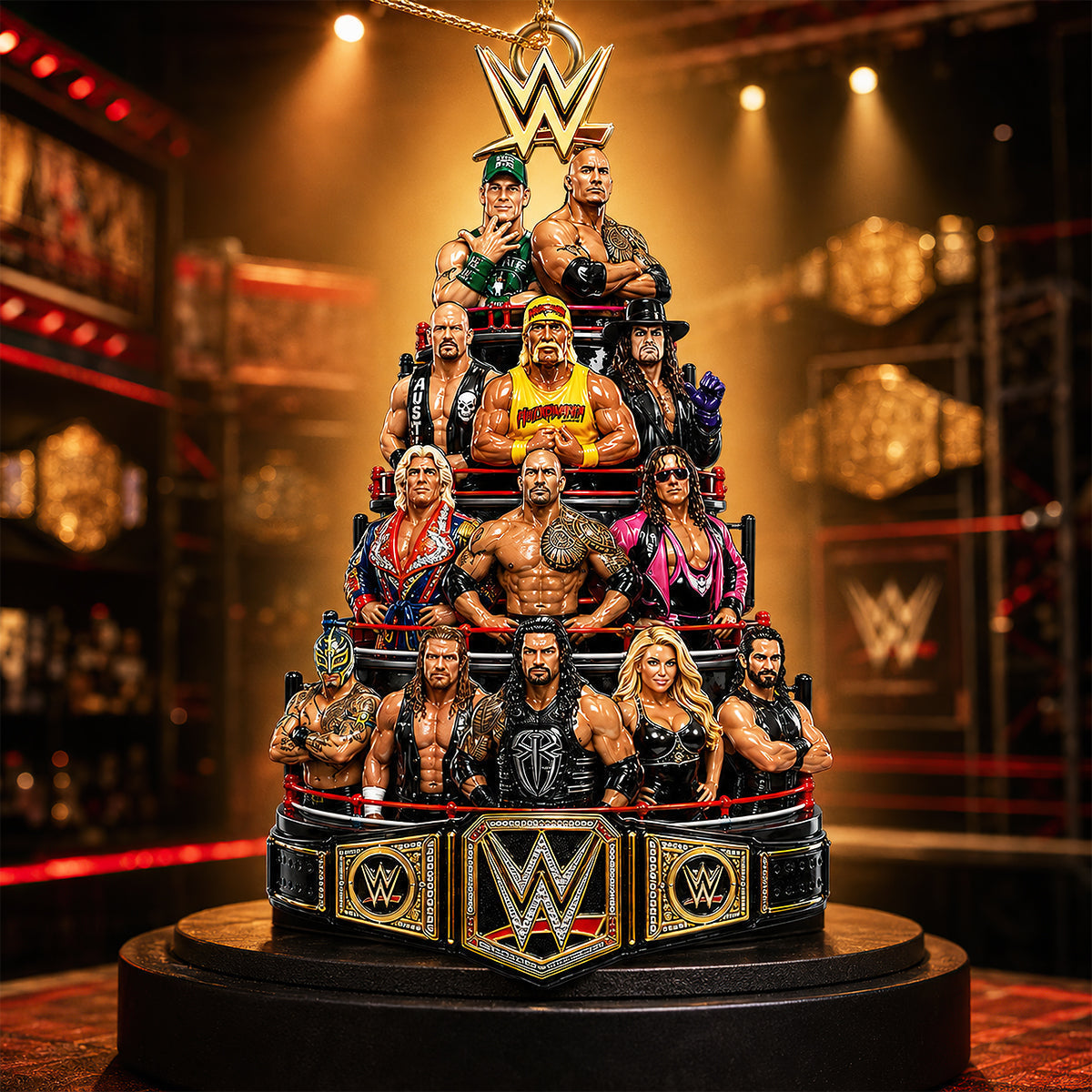 Legends Christmas Tree Acrylic Ornament, Personalized Gifts For Wrestling Lovers