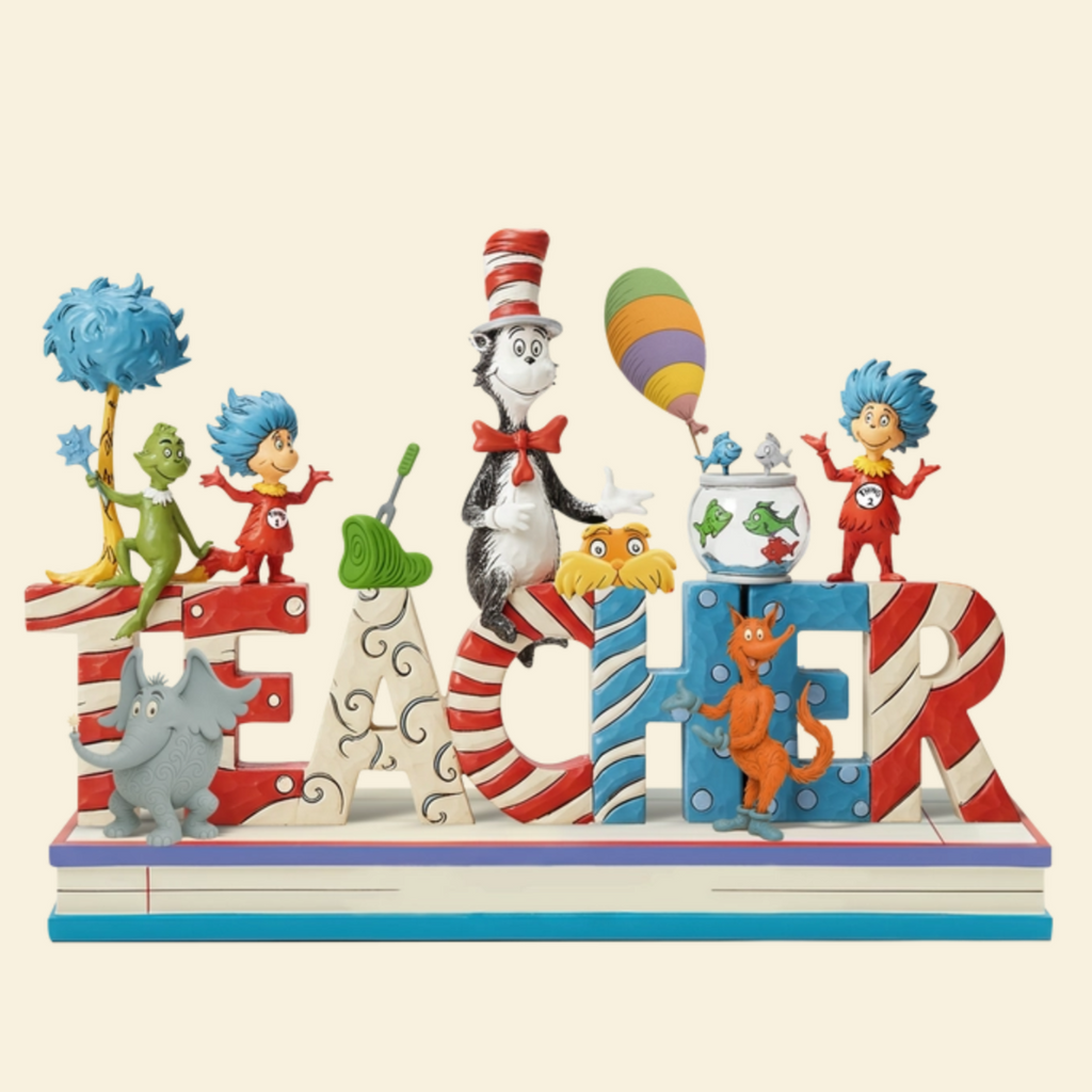 Cute & Playful Characters From Children’s Books, Personalized Cartoon Teacher Things Custom Shaped Acrylic Plaque, Gift for Teacher