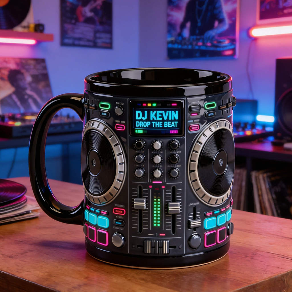 DJ Tables Coffee Mug Personalized Gifts For Disc Jockey Music Lovers