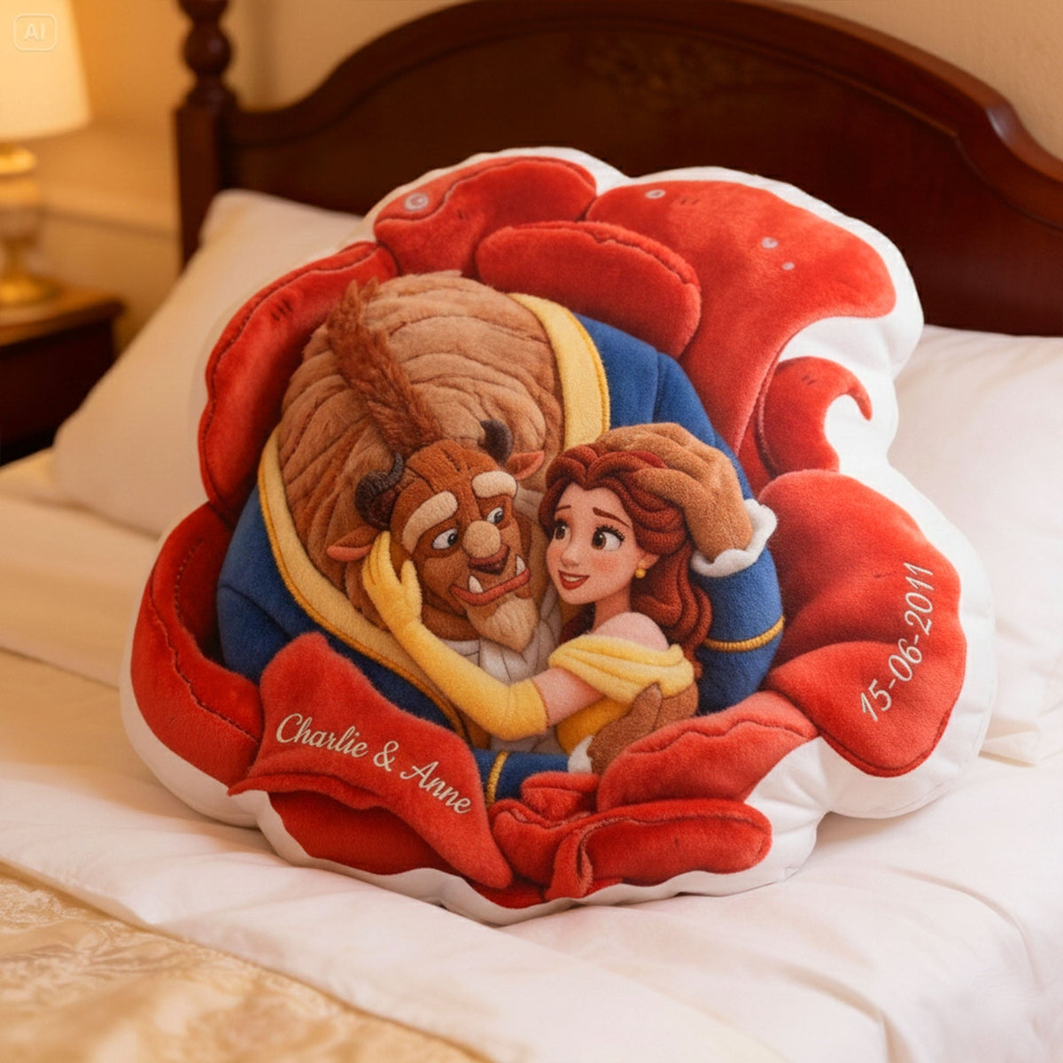 Blooming Love Shaped Pillow - Personalized Gifts For Couple