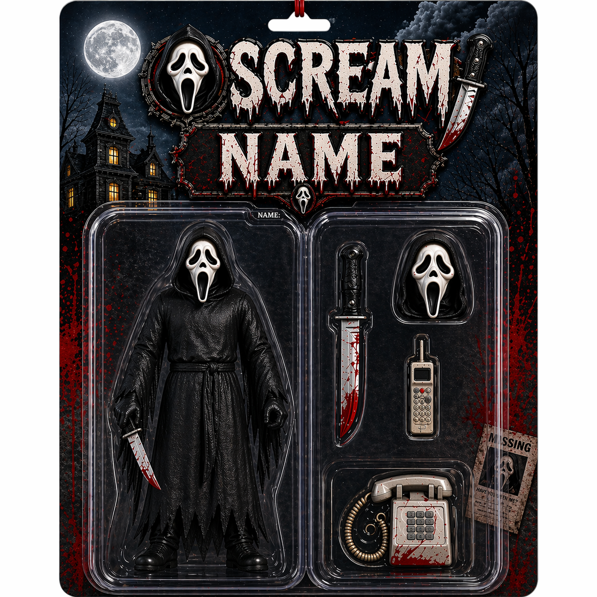 Custom Horror Action Acrylic Plaque - Personalized Scream Style Gift, Custom Face Horror Toy, Halloween Gift for Horror Fans