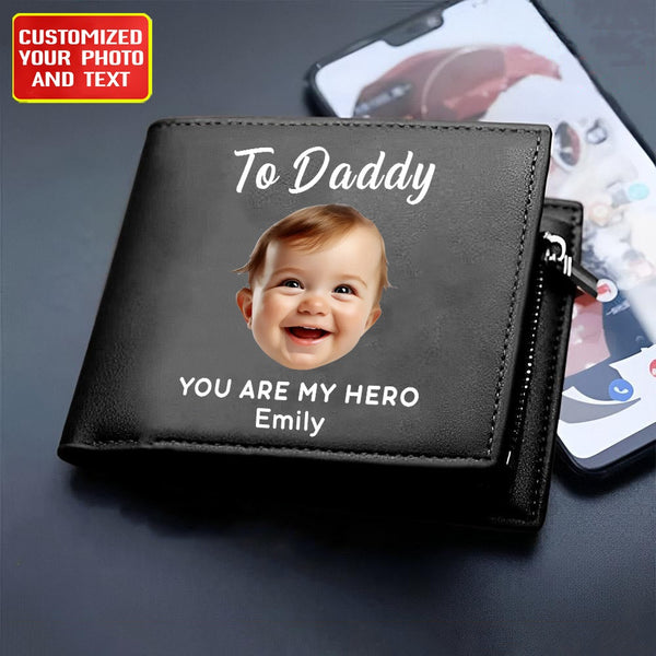 Customized Leather Wallet Gift , Father Day , Mother Day