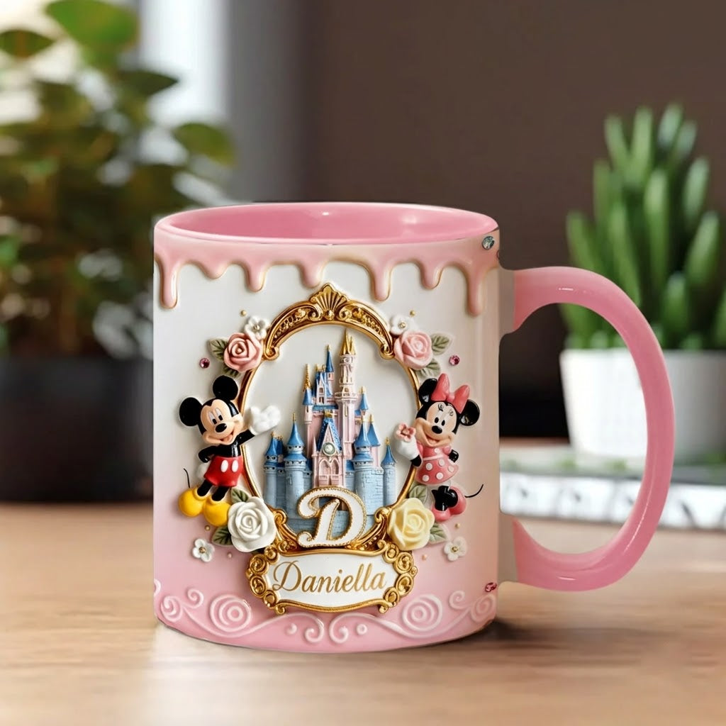 Custom Initial Magic Castle - Personalized Mouse Accent Mug