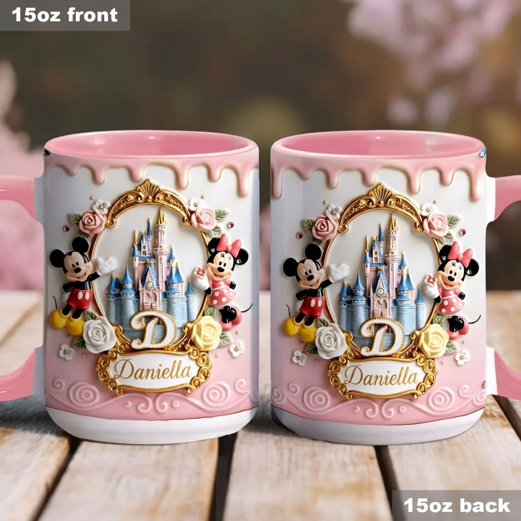Custom Initial Magic Castle - Personalized Mouse Accent Mug
